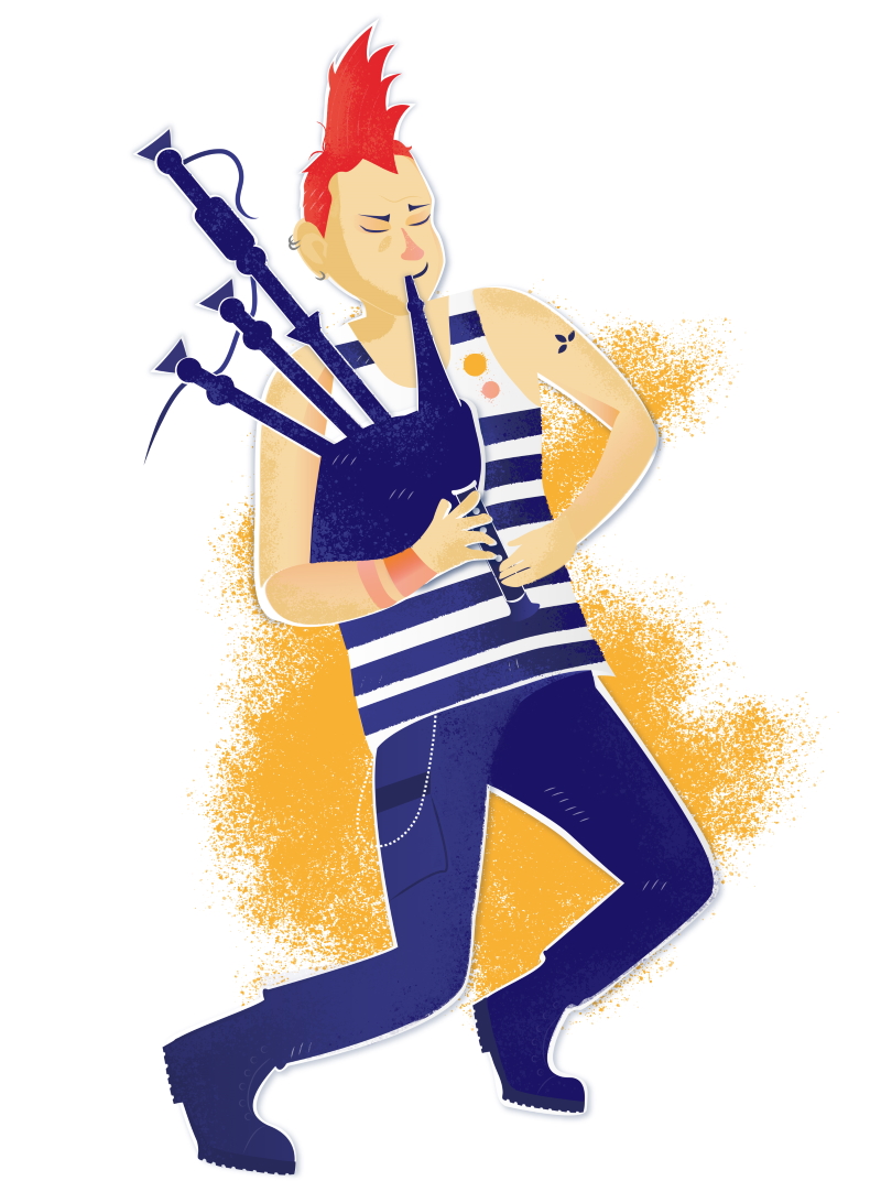 Personnage jeu de piste à Rennes Iwan Buissonnier musicien Jeu de piste à Rennes